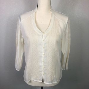 J. Jill Embroidered Lightweight Sheer Blouse